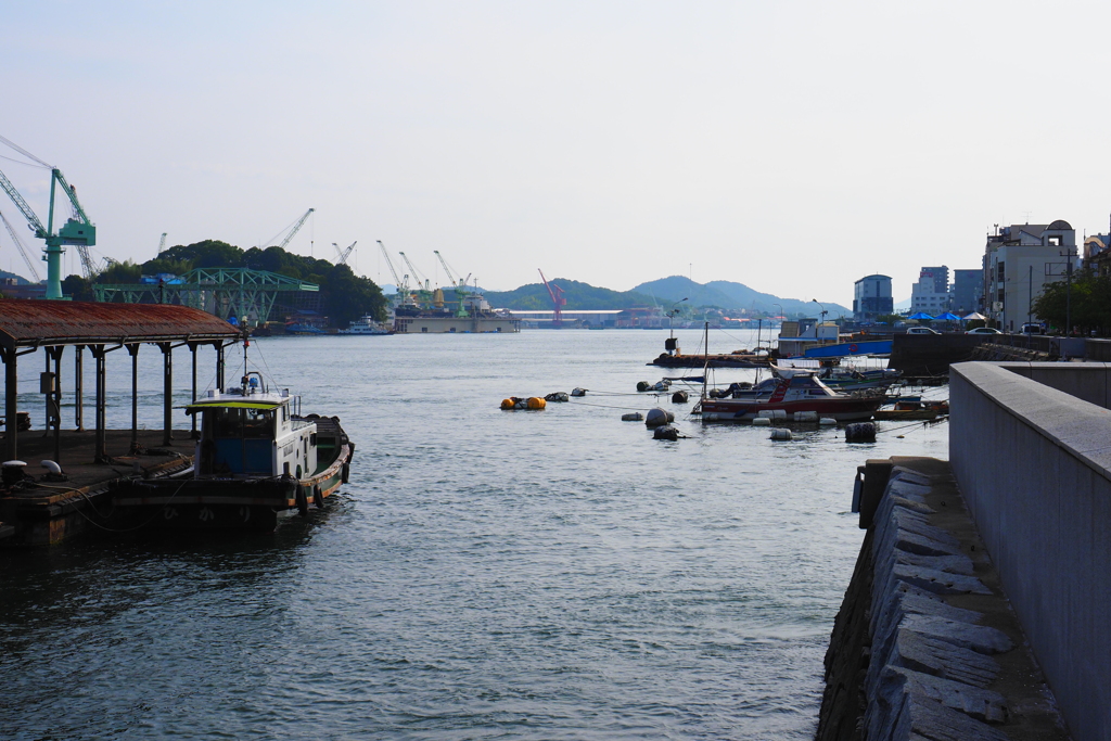 夕凪の漁港