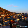 夕日に染まる
