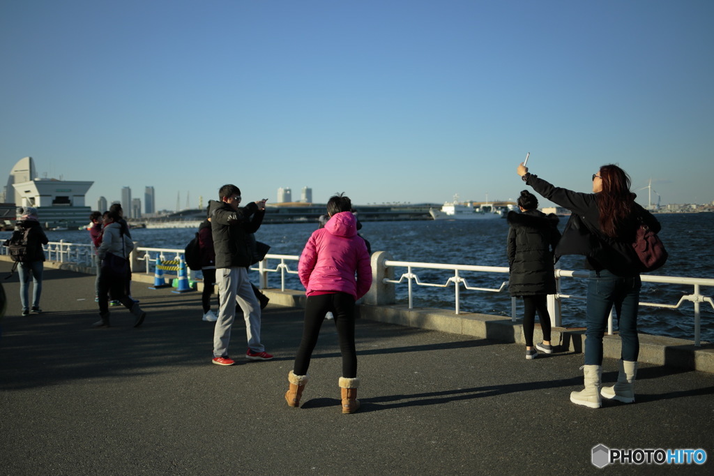 横浜にて　それぞれ自撮り