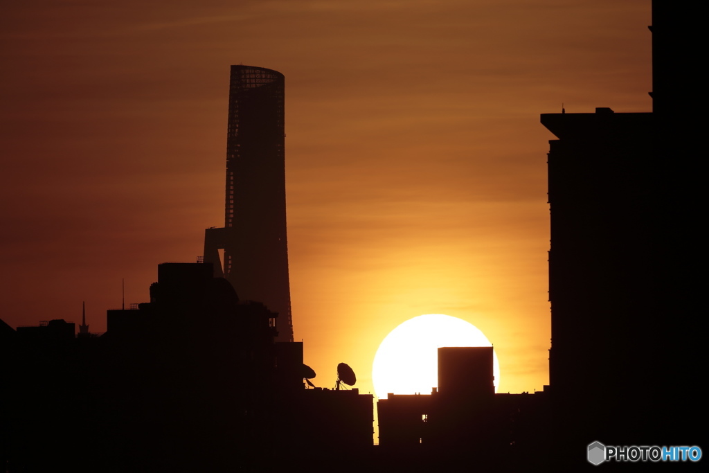 In Shanghai　上海の日常　自宅からの朝焼け