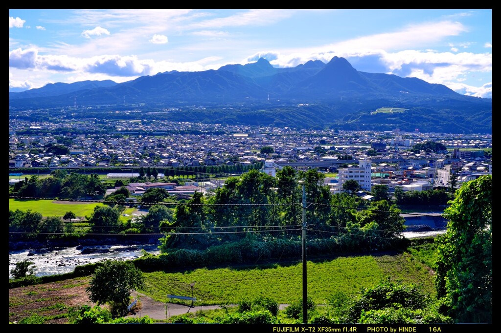 榛名山と渋川の街