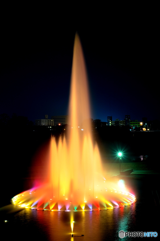 前橋公園噴水広場ライトアップ①