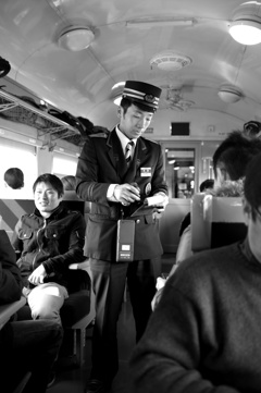 懐かしい車掌さん