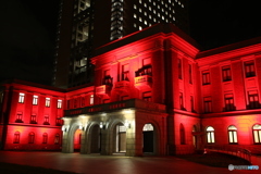 赤十字ライトアップ「旧群馬県庁昭和庁舎」