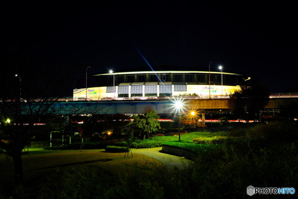 前橋のヤマダグリーンドーム夜景②