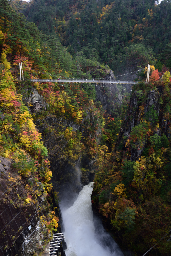 秋日の瀬戸合峡吊り橋