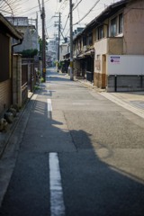 夕前の道