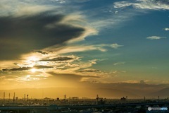 猛暑日の夕暮れ