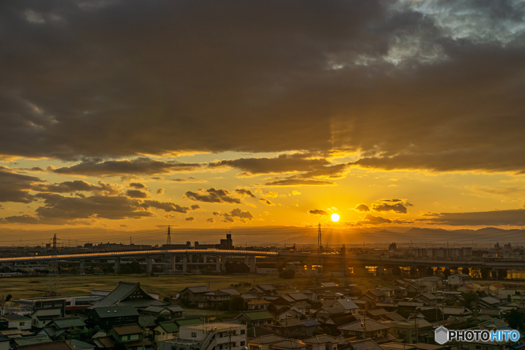 ２日の夕日