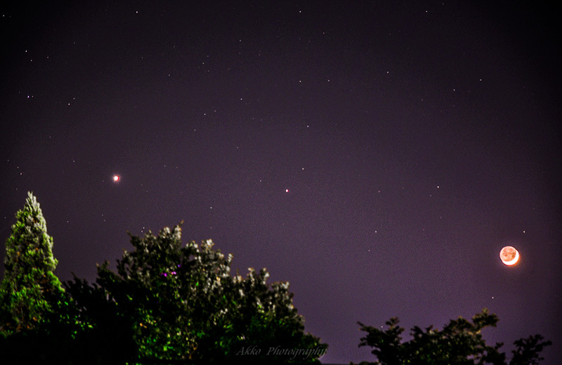 月と土星、金星の接近