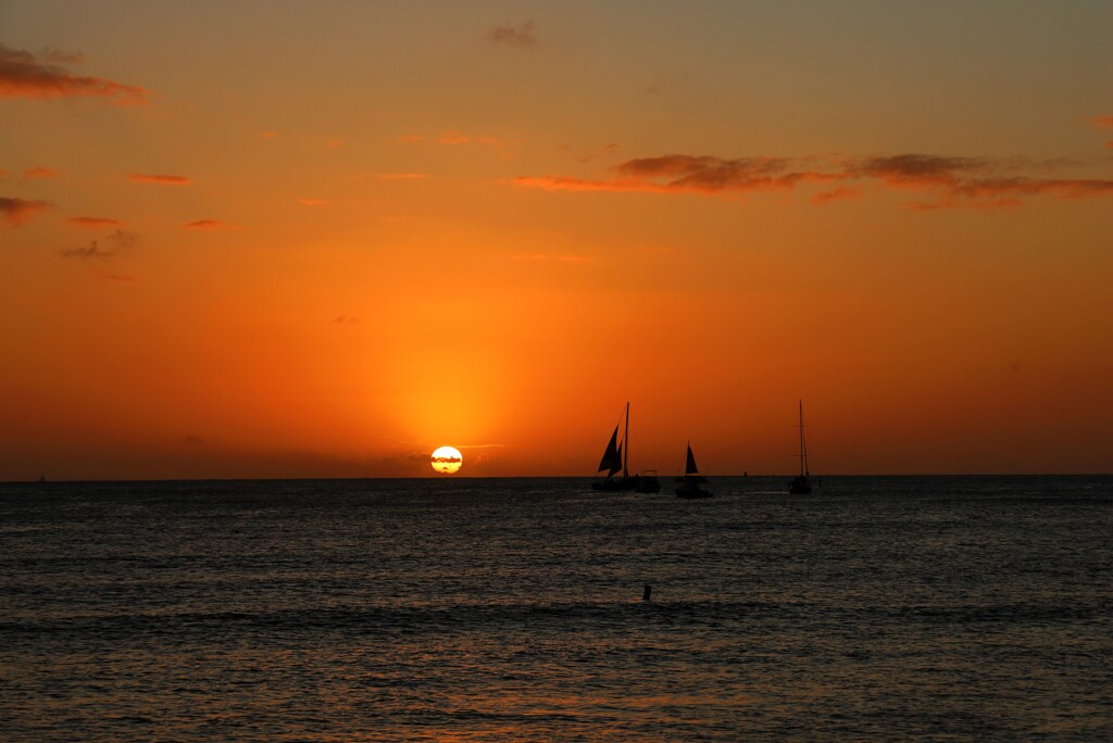 Sunset over the pacific ocean