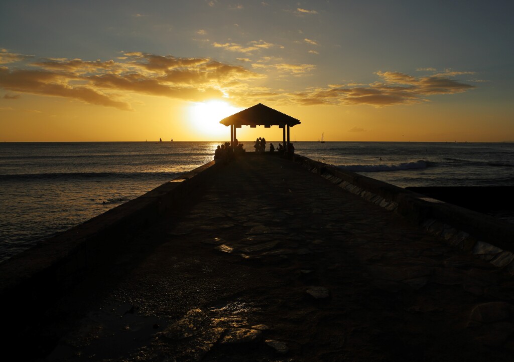 The sun falls