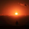 夕日を見つめて