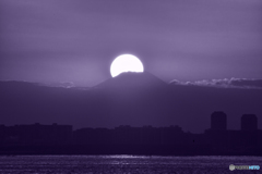 夕景・モノクロ