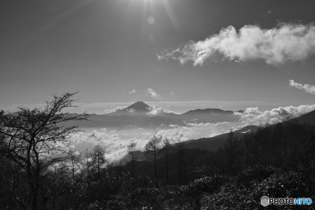 モノクロ富士山