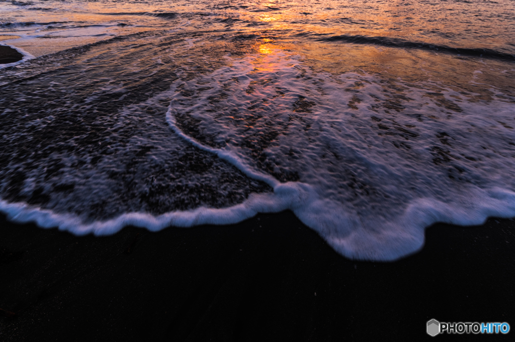 砂浜・夕陽