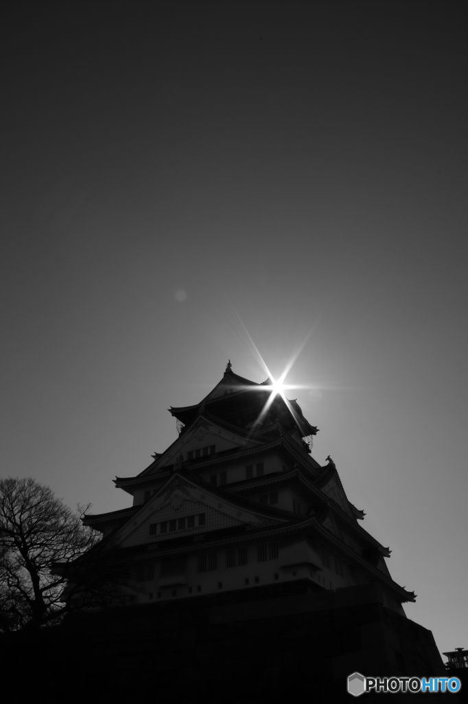 モノクロームな大阪城 4