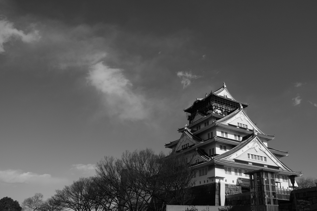 モノクロームな大阪城 2