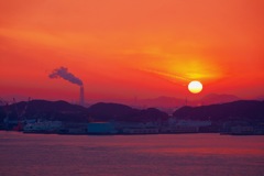 関門夕景