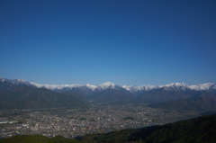 大町市街を見下ろして