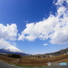 魚眼越しの羊蹄山
