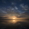 諏訪湖の夜明け