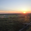 夕陽に照らされた乗り物