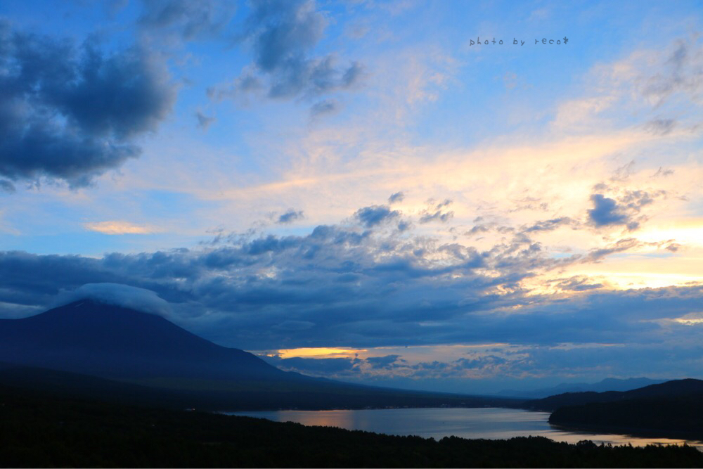 富士山と山中湖✧‧˚