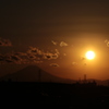 富士山と沈む太陽１