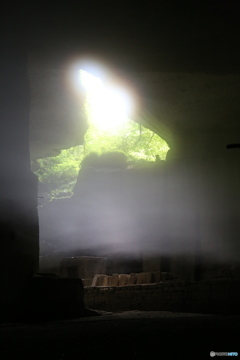 大谷石と神秘的な光景