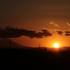富士山と沈む太陽４