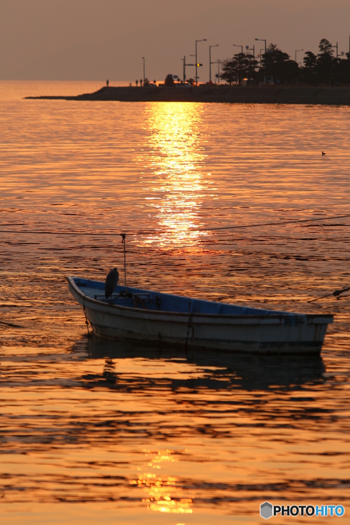 宍道湖　夕暮れ