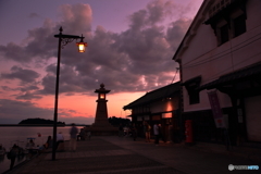 海辺の夕暮れ時