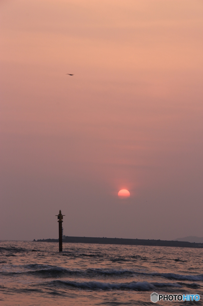 夕暮れの海