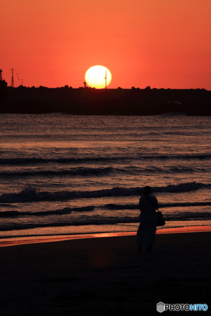 夕陽を感じて