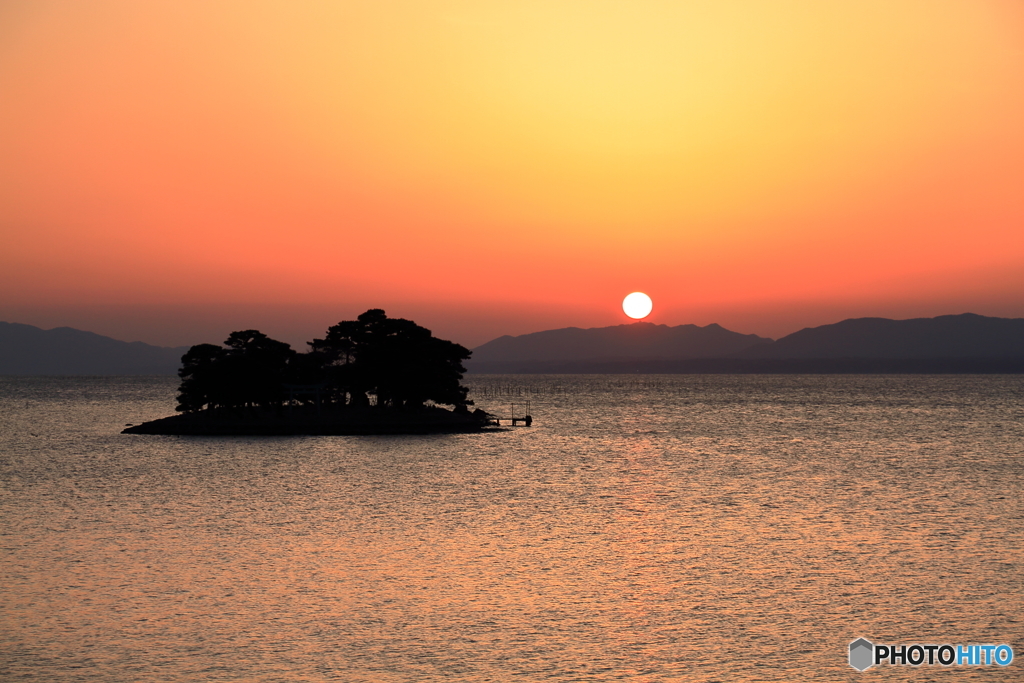 春の夕陽