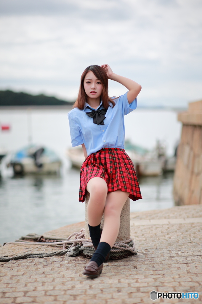 海辺のポートレート