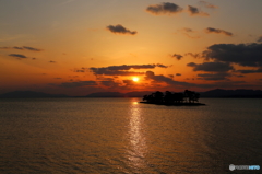 宍道湖　夕陽