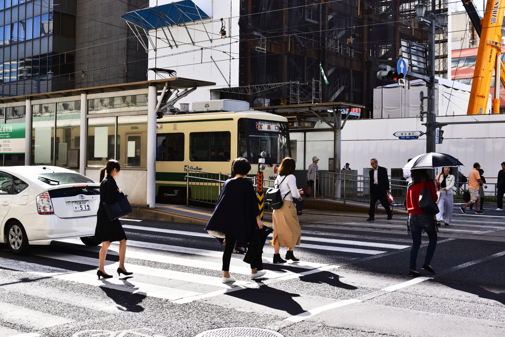 路面電車の風景。。