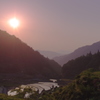 谷田の朝日。。