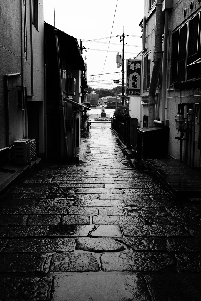 雨の中を消えて