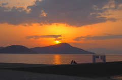 夕暮れの二人