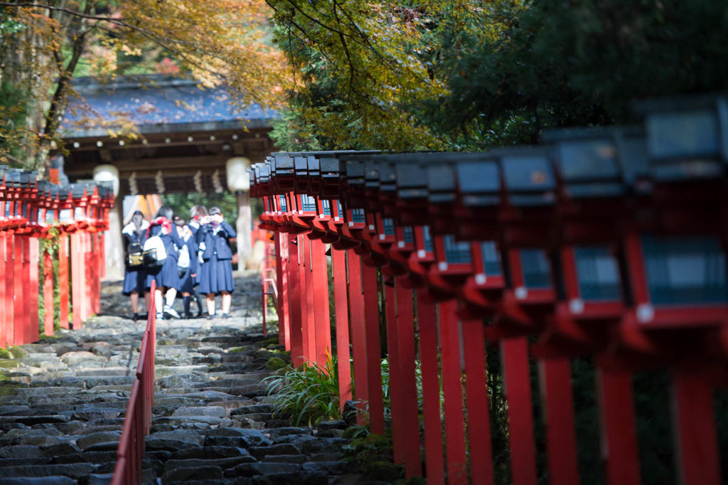 秋の貴船参道