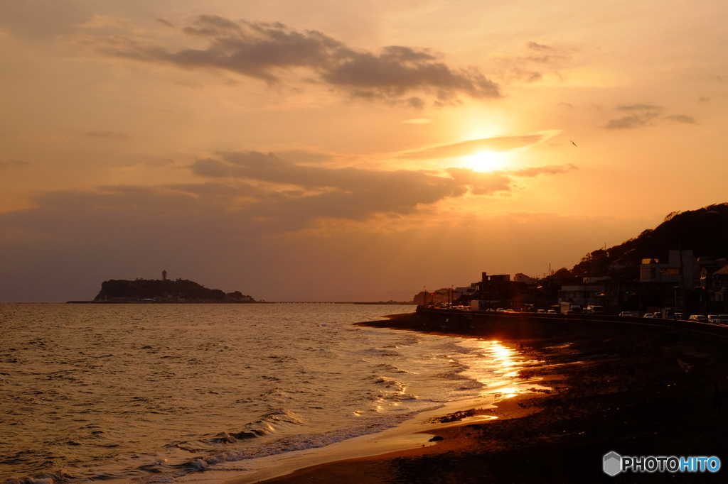 稲村ヶ崎の夕日