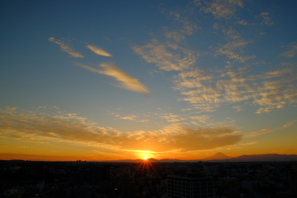 ランドマークタワーからの夕日