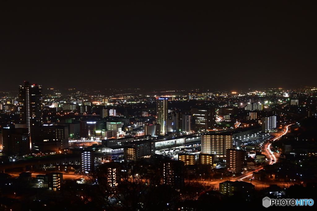 花岡山から熊本市内の夜景