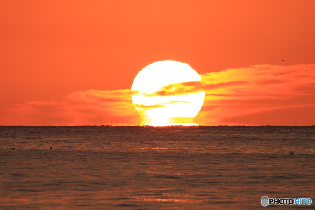 今朝の太陽（室蘭イタンキ浜）