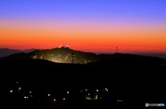 測量山夕景　in  室蘭