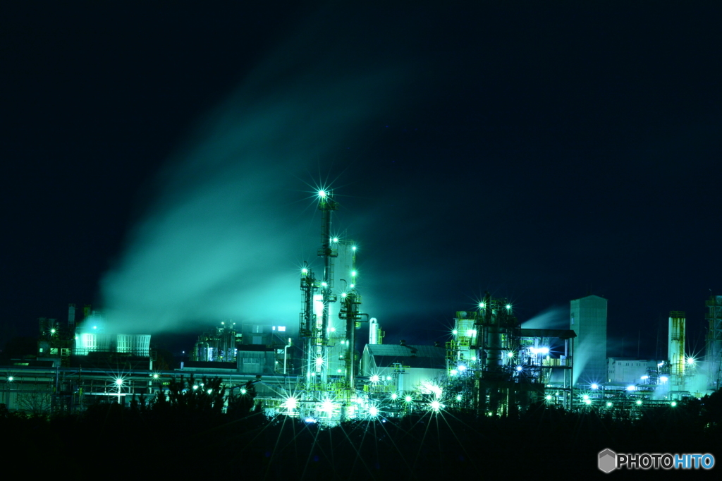 姫路の網干公園　工場夜景