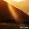 夕陽の光線